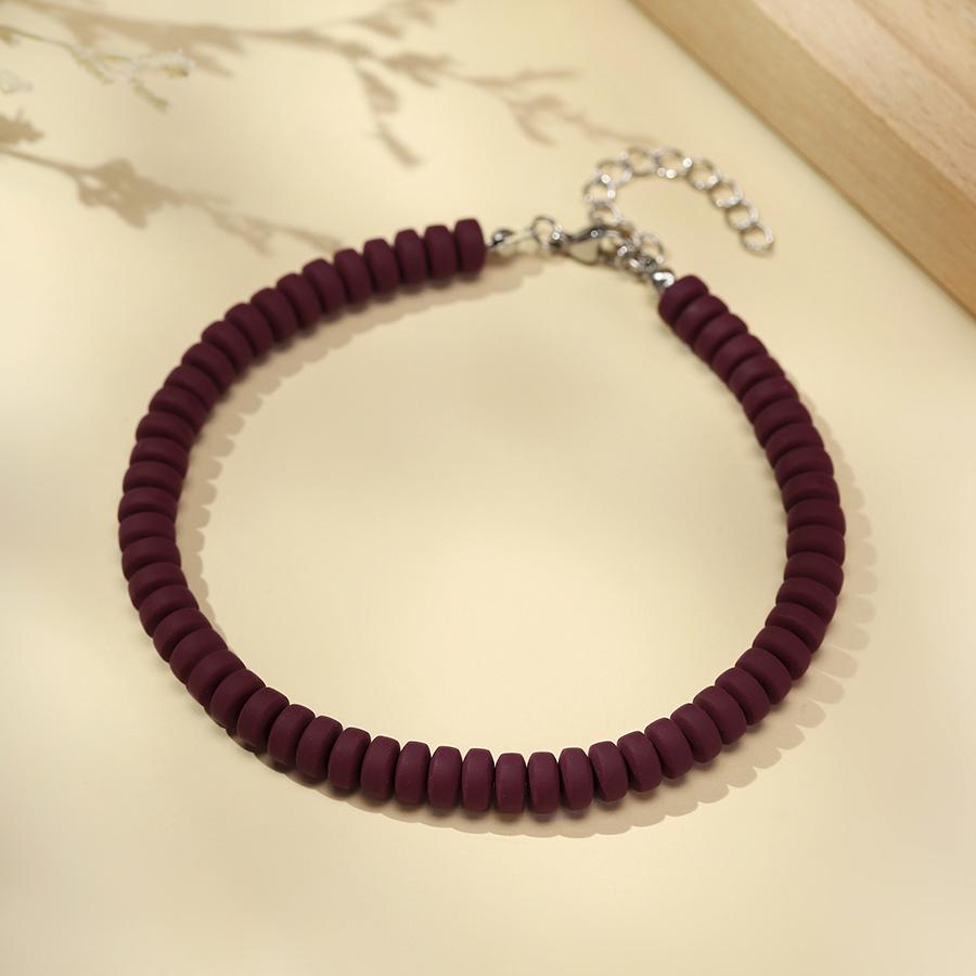 

Noter New Unique Women Anklet Girlfriend Premium Selected Poly Clay 5 Color Options Summer Beach Vacation Foot Bracelet Jewelry Blue бордовий