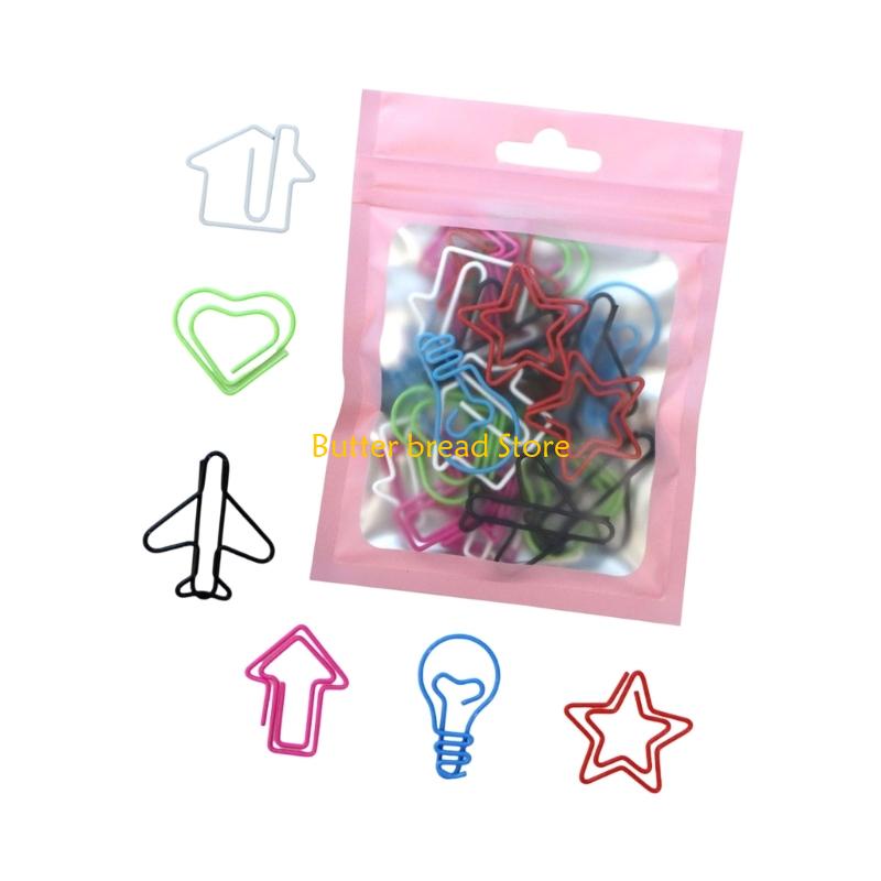 W89C Multifunctional Paper Clips Assorted Color Metal Paperclips File Paper Clamp Metal Bookmarks Clip for Office School