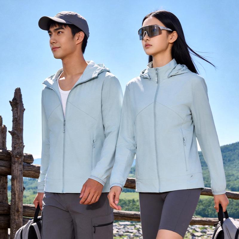 High-end couple sunscreen jacket women's outdoor UPF10 + ice silk light skin clothing UV protection sunscreen clothing men