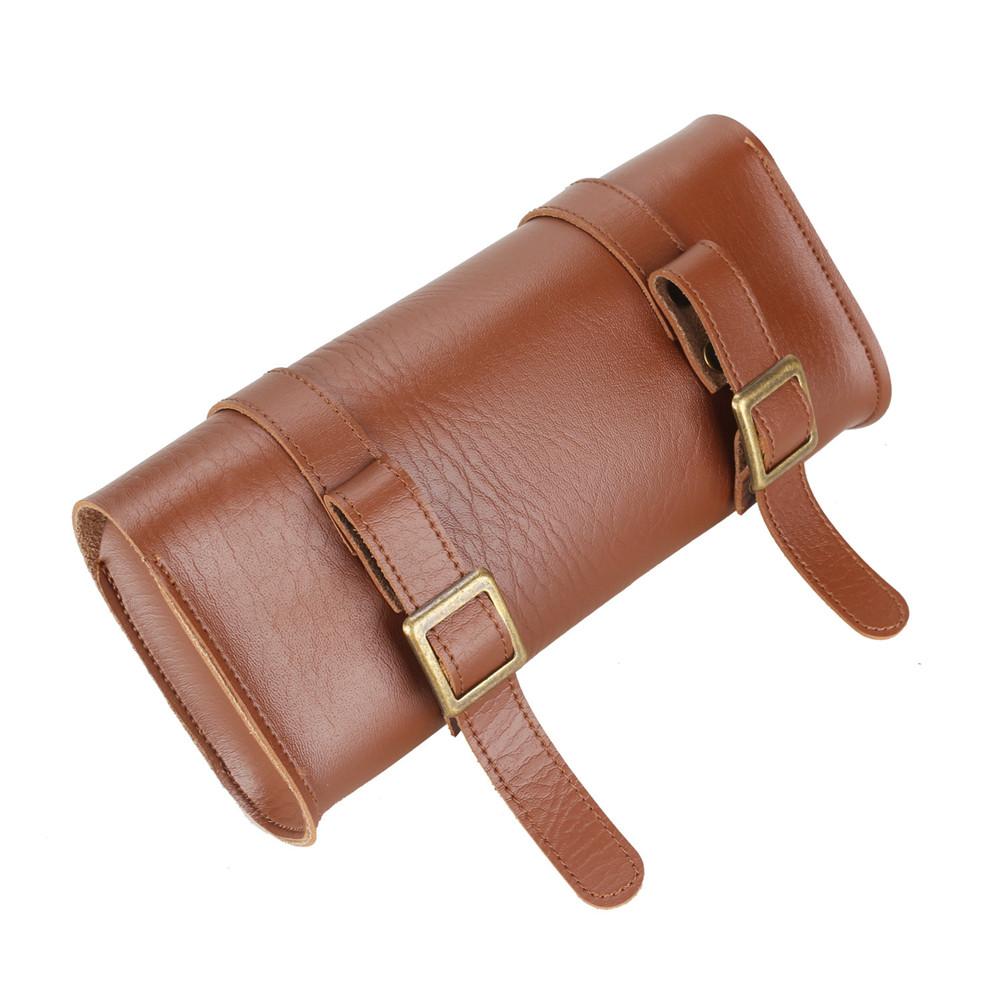 Kožená Retro Brašna na Kolo Brašna na Řídítka Skútr Sklápěcí Řídítka Personalizovaná Brašna na Sedlo 22*9.8*6cm