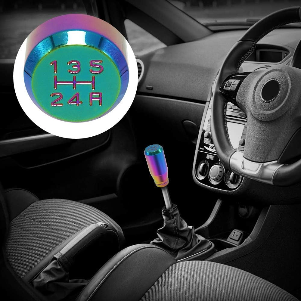 Racing JDM Type-R Style 5 Speed Manual Universal Gear Shift Knobs Adapters Included Fit Compatible With Mazda Tacoma STi Nismo 2004 Honda Accord