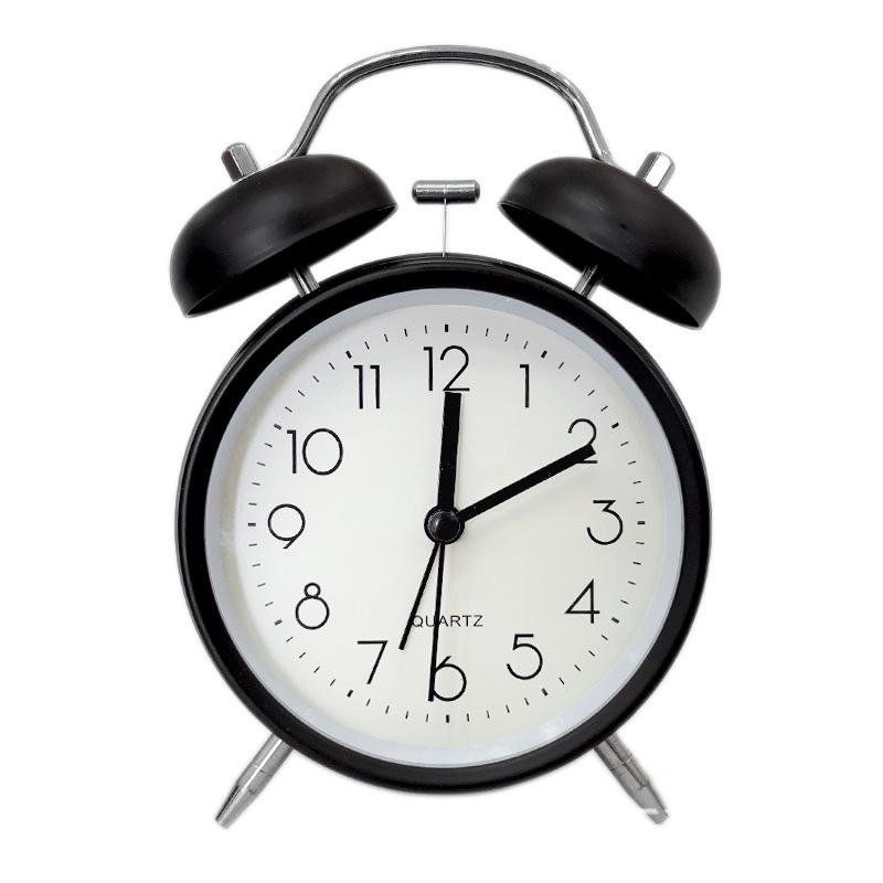 4" Silent Metal Alarm Clock with Light & Customizable Logo for Kids/Students