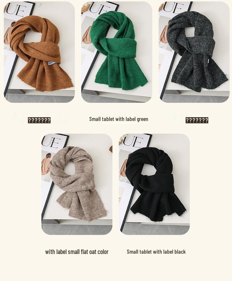 Hiver 2025 Écharpe Rouge en Laine Tricotée Haut de Gamme pour Femmes Style Coréen