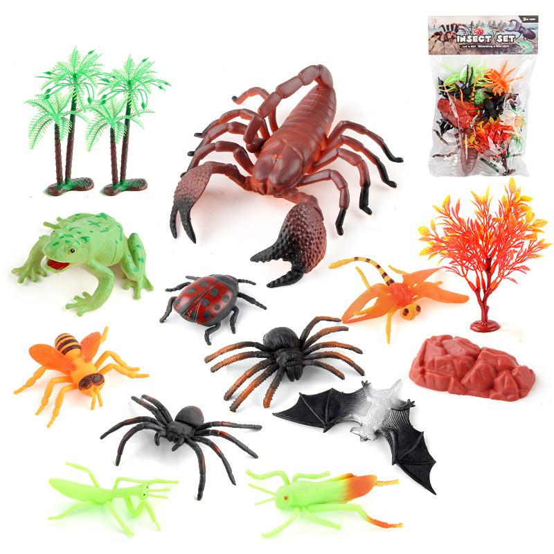 Detailed Static Pvc Insect Model Collection Featuring Frogs Ants Centipedes And Bees