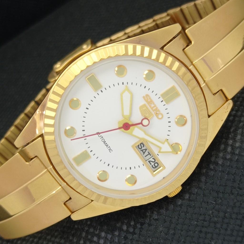 REFURBISHED VINTAGE SEIKO 5 AUTO 6319A JAPAN MENS D/D WHITE WATCH 587b-a308622-9 SKU587b-a308622
