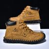 Fashion Autumn Handmade Men Boots Design Sneakers Man Outdoor Casual Leather Men Shoes Ankle Boots Leather High Top Boots for Men