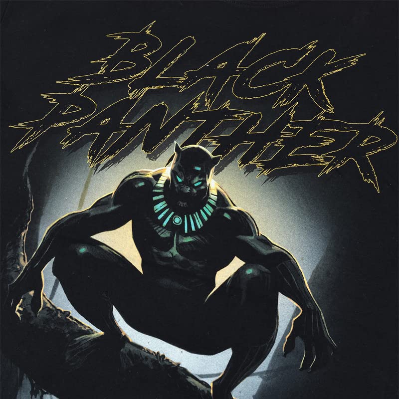 EVERSOUL Marvel T-Shirt, Short Sleeve, Black Panther, Avengers, Iron Man, Venom, Hulk, Movie Gift, Men's, Black, XL [Parallel Import]