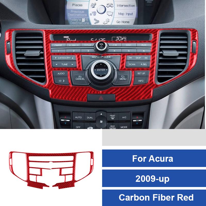 Real  Carbon Fiber Sticker For Acura TSX 2009-up Radio navigation system panel Trim Cover Car Accessories Interior decorative