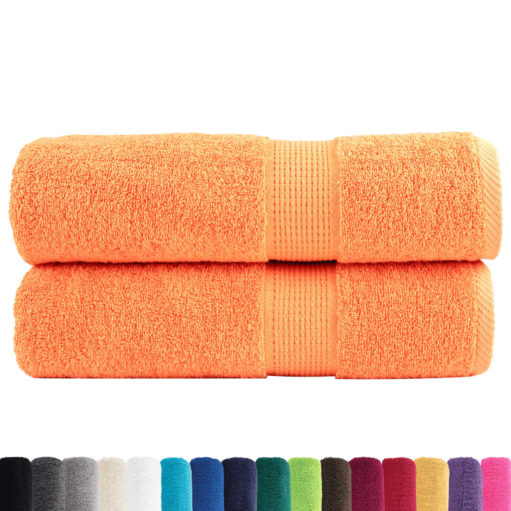 Premium Bath Towels SOLUND 2 pcs Orange 70 x 140 cm 600 g m²