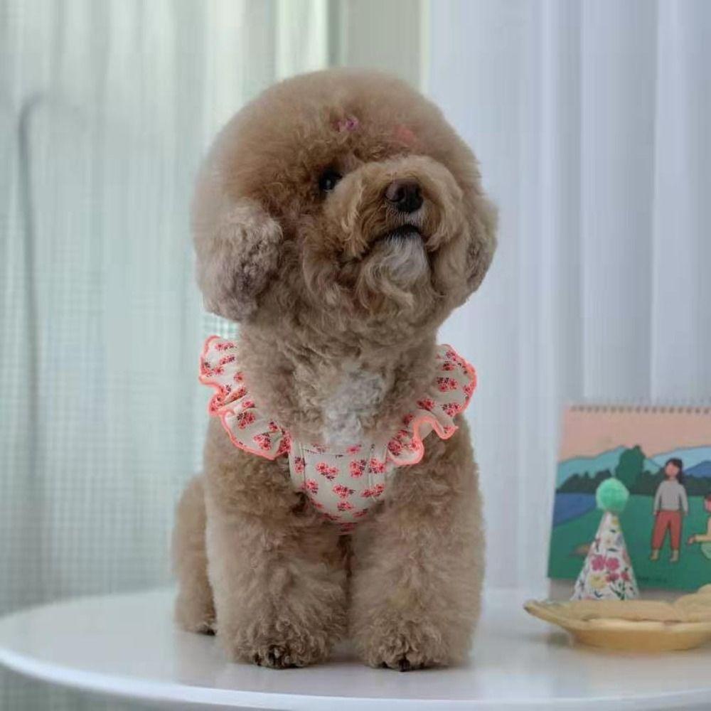 Flying Sleeve Dog Summer Vest Floral Pet Dresses Comfortable Pet Clothes  Puppy