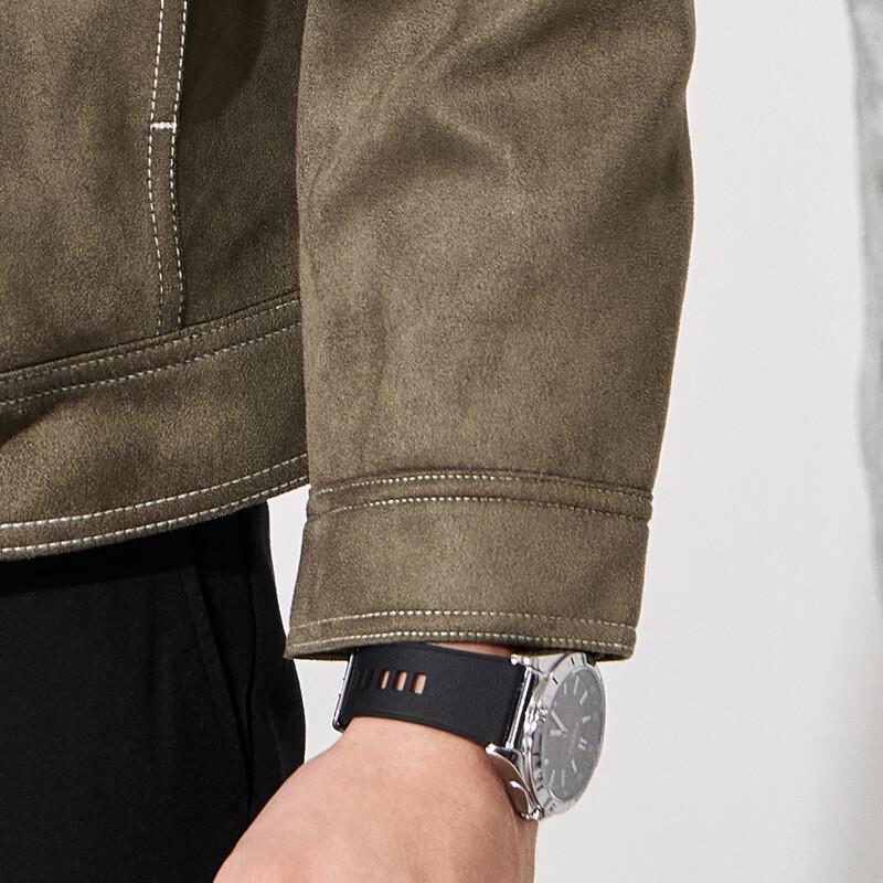 JOW Men's Suede-Effect Multi-Pocket Jacket