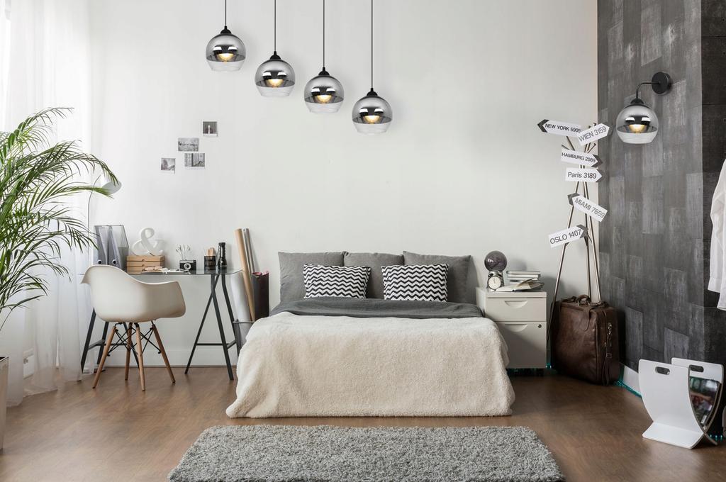 ELEGANT HÄNGENDE LAMPE, GLASLAMPE, CHROM LED