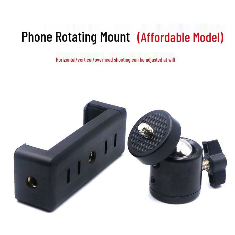 Universal Rotating Mobile Broadcast Tripod Stand with Overhead Shooting Clip