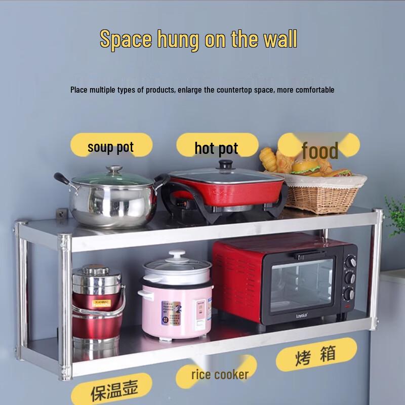 Modernes 3-stöckiges Küchenregal aus Edelstahl von Yunshuang zur Wandmontage