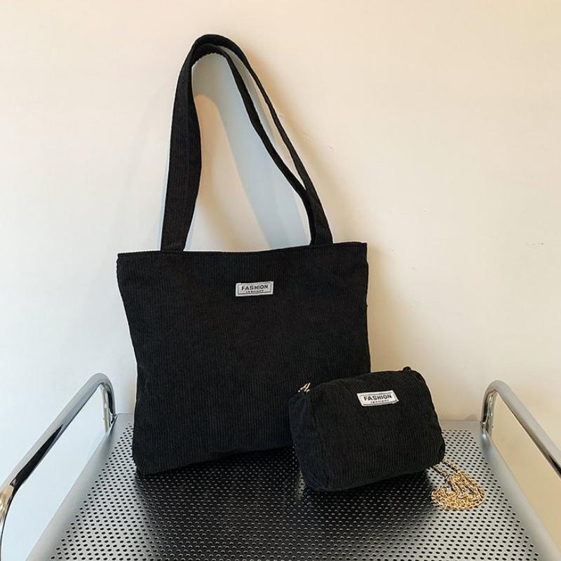 New Fashiable Flow Large Capacity Casual Lightweight Corduroy Handbag Fashiable Street One Shoulder Package