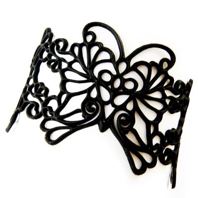 [P0697] - Black 'Batucada' Designer Bracelet (Butterflies)