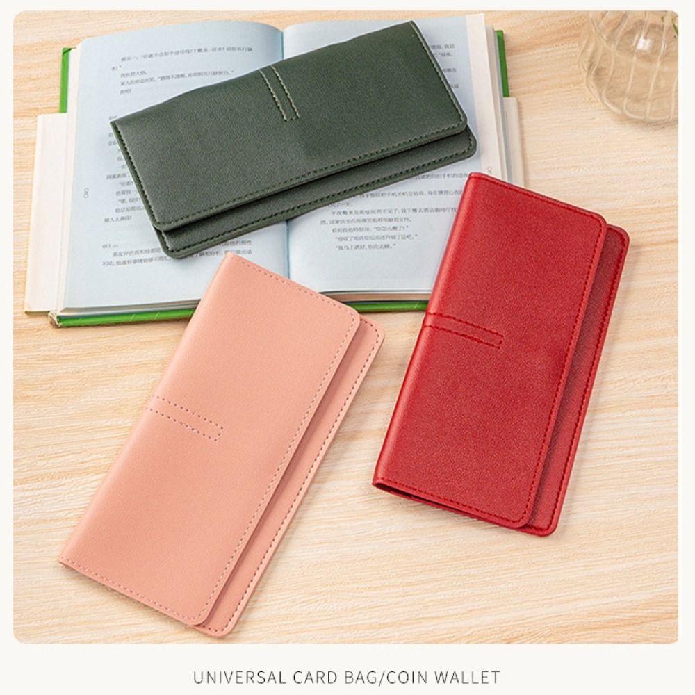 Minimalist PU Leather Leather Women Wallets Solid Color Large Capacity Women Thin Wallets Mini Wallet Women