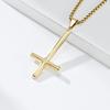 European and American Style Titanium Steel Reverse Cross Necklace St Peters Inverted Simple Cross