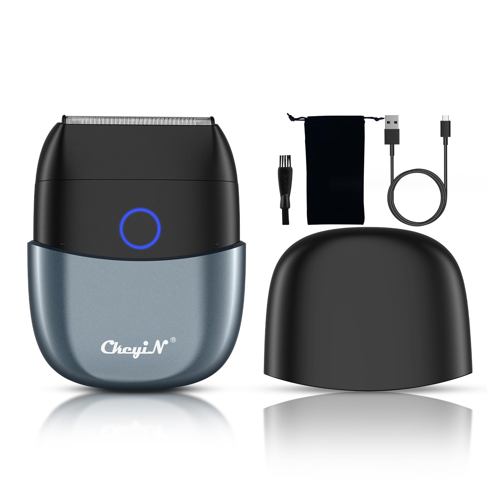 

CkeyiN Electric Small Mini Electric 3D Floating Cutter Electric Electric Dry and Wet Удобный для IPX65 3 лезвия бритвы, Мужская бритва, Бритва,