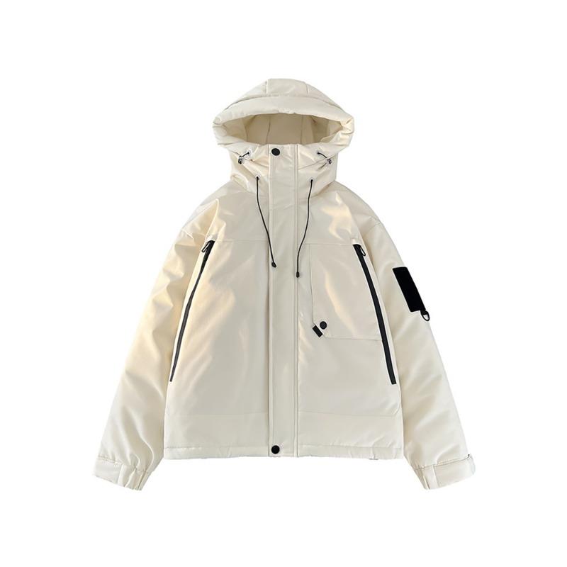 

Men s and women s hooded solid color versatile white duck down jacket, youth casual warm jacket, thickened in winter 3XL