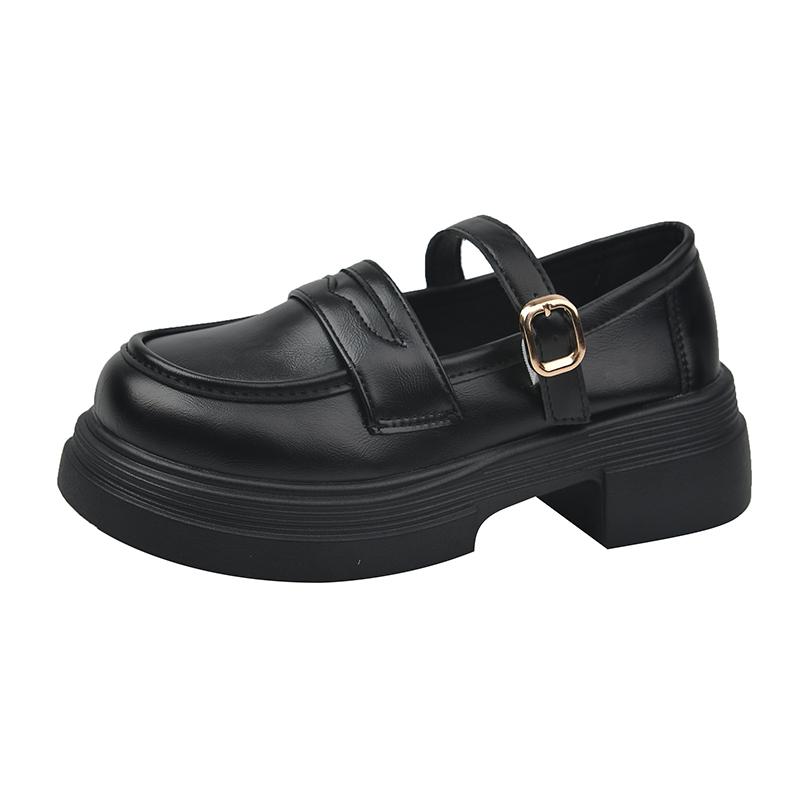 British Style Shoes Woman  Oxfords Shallow Mouth Round Toe Clogs Platform Casual Female Sneakers Loafers With Fur Flats Prep