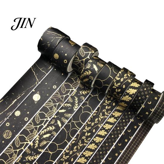 Repositionable Tape 10 Rolls Metallic Foil Washi Tape, Decorative Masking Tapes for Junk Journal Supplies, Arts, DIY Crafts, Planners, Scrapbook, Card