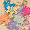 Newcomer 0.23: Acrylic Text Jigsaw Puzzle Keychain - Transparent Backpack Charm