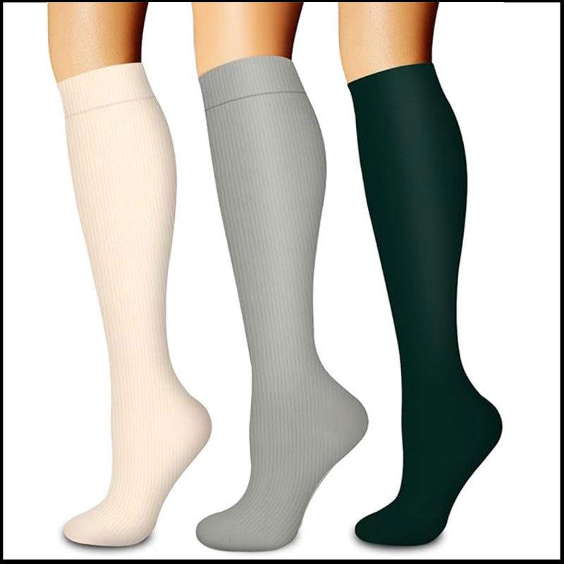 Compression Knee-high Socks Set for Running and Sports - Graduated Support, Multiple Pairs (3/4/6/8)