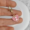 Cute Alphabet 26 Letters Heart Keychain For Bags Earphone Charm Pendants Accessories Gifts With Lobster Buckle