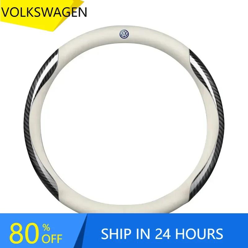 For VOLKSWAGEN VW New Jetta VW For Volkswagen New Car Steering Wheel Cover Anti Slip PU Leather Steering Covers For Volkswagen V