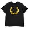 Europe EU Stars with Laurel Wreath T-Shirt Clothing Customs Anime Clothes Basketball Graphic Tees Mens Graphic T-shirts Anime