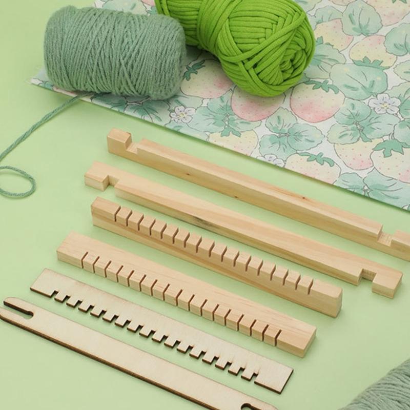 Kleine tragbare Maschine für Kinder Wandteppich-Webspielzeug Buchenholzmaterialien Leicht zu verstauen Pädagogisches Bastelset