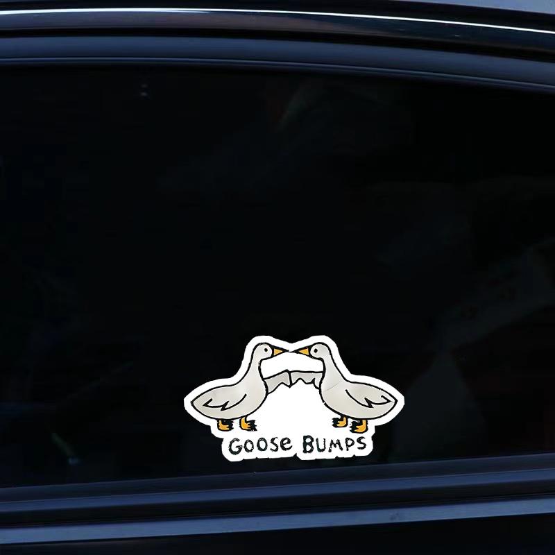 DS55#8x15cm Humorous Cartoon Goose Decals - High-Gloss, Waterproof Vinyl  Self-Adhesive Car Stickers