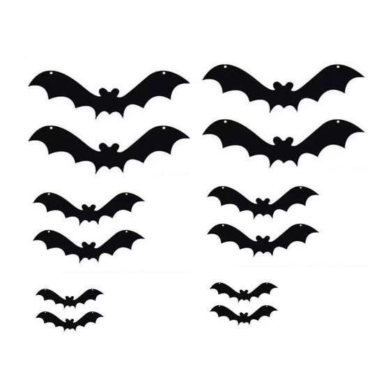 Mysteriöse Heimdekorationen Halloween 3D Leuchtende Fledermaus Wanddeko, Abnehmbare Filz Fledermaus Aufkleber, Verschiedene Montierte Verzierungen Größe, LED Leuchtend