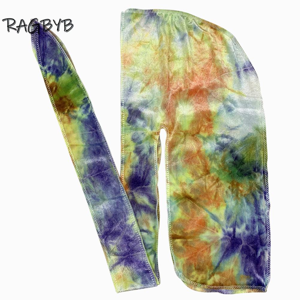 Unisex Männer Samt Durag Bandanas Für Männer Batik Print Samt Durags Langes Bandana Haarkappe Wellen Kappe Schal Durag