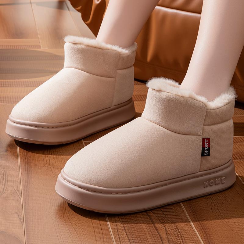 Cotton Slippers Men's Bag with Winter Warm Thick Sole, New Style for Outerwear with Added Fleece, Versatile New Cotton Shoes for Women