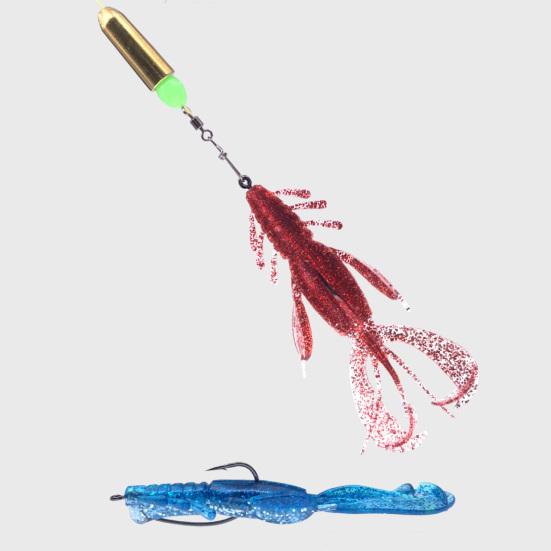 1/4Pcs 10.5g/10cm Soft Crayfish Lure Artificial Swimbait Reusable Bionic Simulation Lobster Fake Shrimp Bait Freshwater Saltwater Trout Bass Fishing