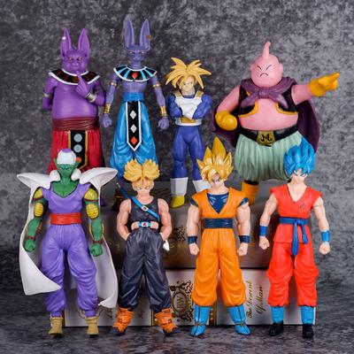 8 Stück/Set Anime Dragon Ball Z Son Goku Trunks Beerus Majin Buu Actionfigur Vegeta Piccolo Son Gohan Super Saiyan Modell Puppe Spielzeug