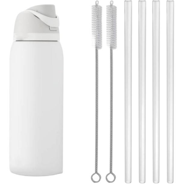 4Pcs Replacement Straw Fit for Owala 24oz 32oz,Reble Drinking Straws with Cleaner Brush Compatible with Owala FreeSip Water Bottle, Cup Accessories