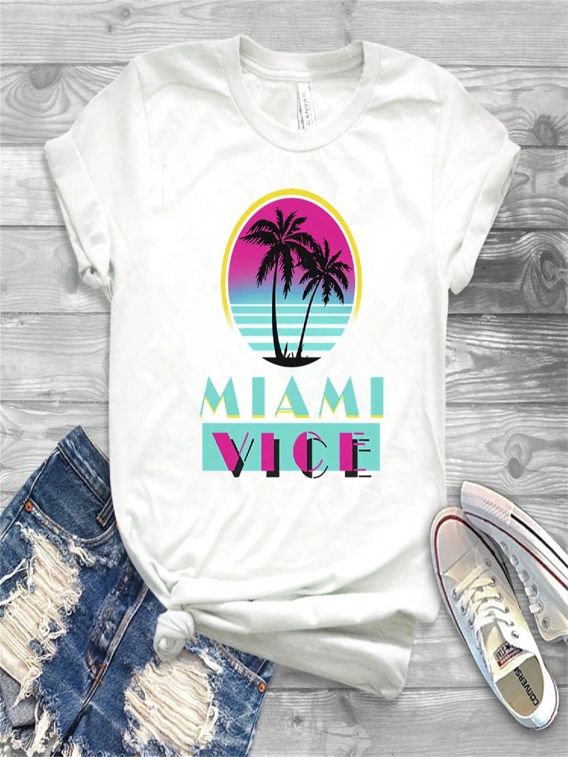2020 Сериал MIAMI VICE Футболка Miami Vice Арчер Ретро Винтаж Неон 80-е Ретровейв Синтвейв Футболка S разноцветный