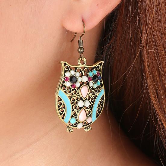 Bohemian Women Butterfly Dragonfly Rhinestone Charm Hook Earrings Jewelry Gift
