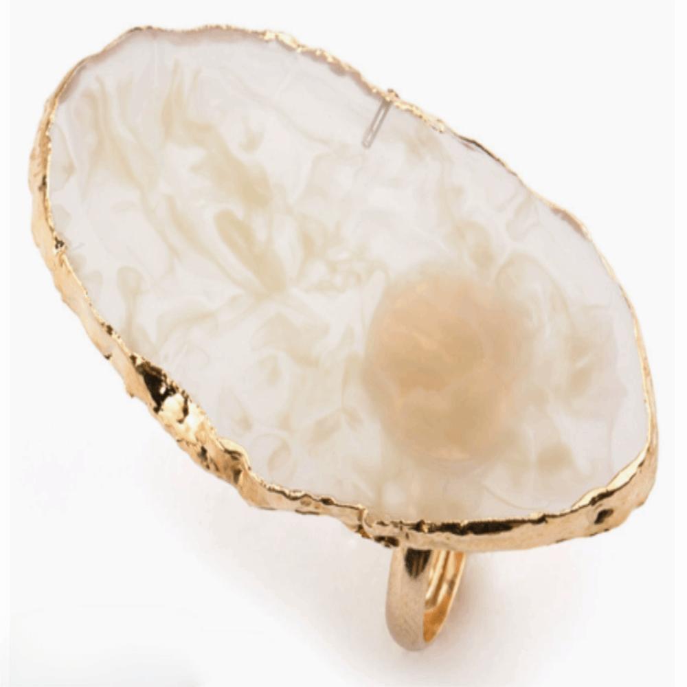 

2PCS Resin Marble Nail Color Mixing Plate Yellow Nail Ring Palette Nail salon жёлтый