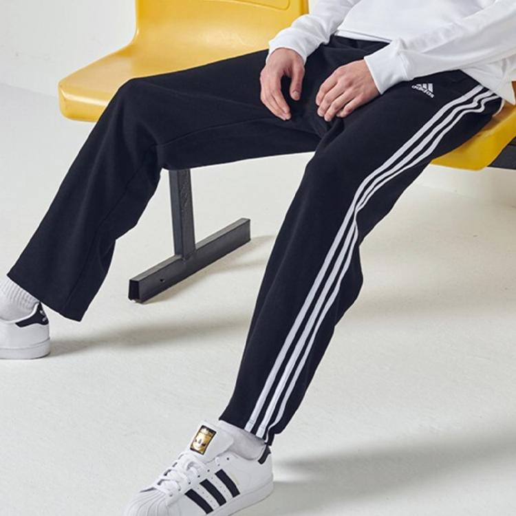 Adidas Retro Sportovní Pruhované Kalhoty s Rovnými Nohavicemi Pánské Spodky Černobílé TR30P-BW
