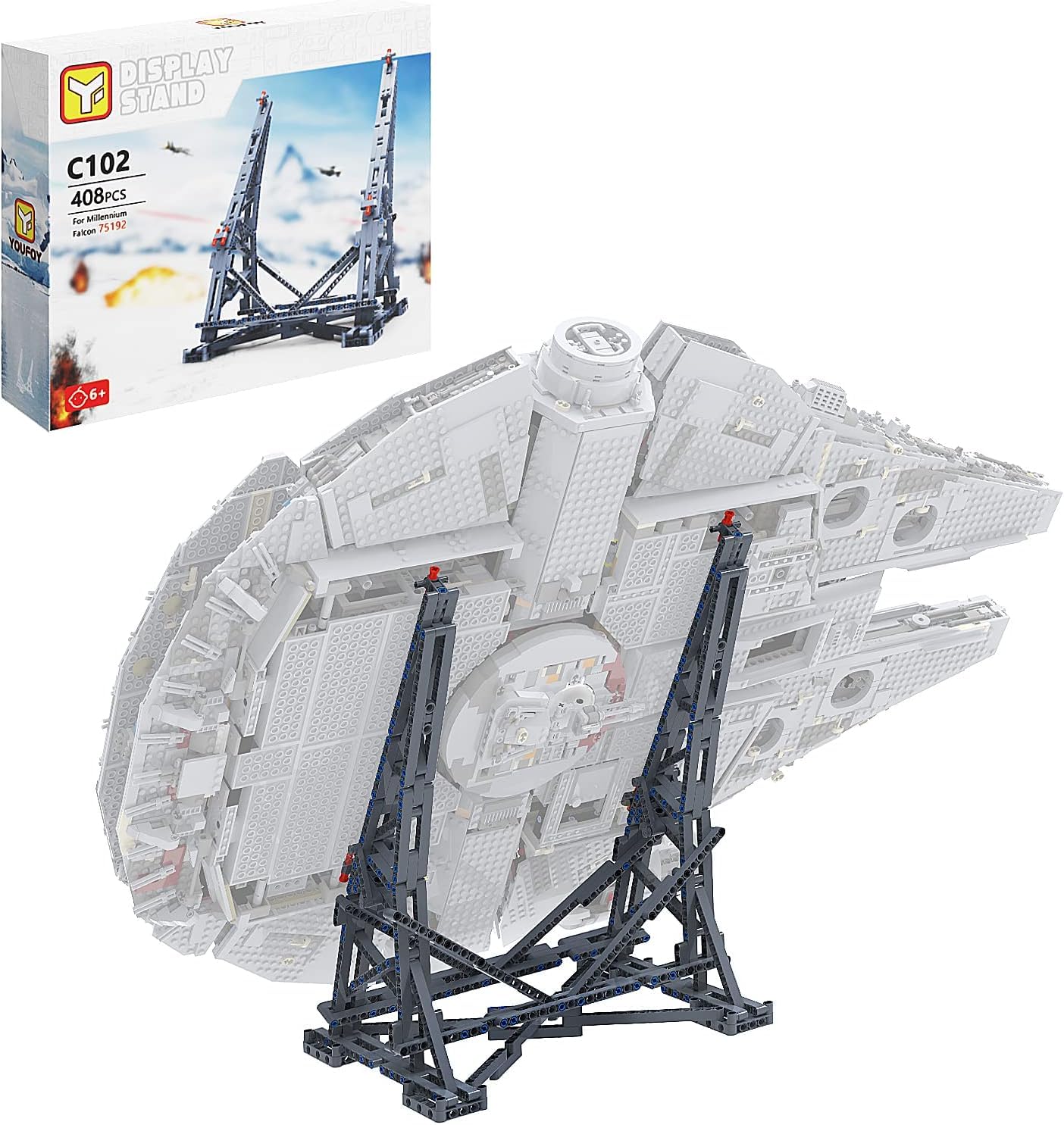 

Сборочный блок выставочного стенда Millionspring Falcon, совместимый с LEGO Millennium Falcon Stand 75192, специальный набор для сборки стенда, космический корабль