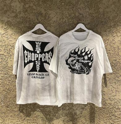 Vara Nou West Coast Choppers American High Street Imprimeu Mânecă Scurtă Bărbați și Femei Larg Stil Vatage Vechi Unseix Tricou