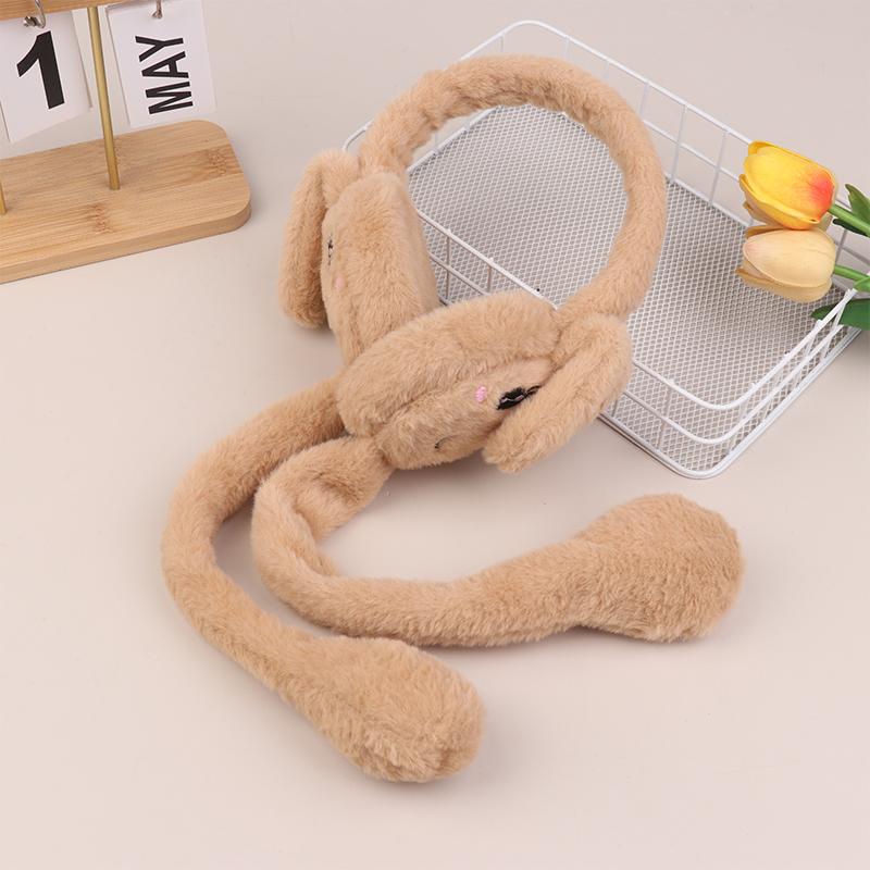 

Мягкие плюшевые мультяшные ушки кролика, утепленные чехлы на уши из полиэстера. Использование для холодной погоды. Уютные зимние чехлы на уши. Многоразовые. Уход: ручная стирка. кофейный