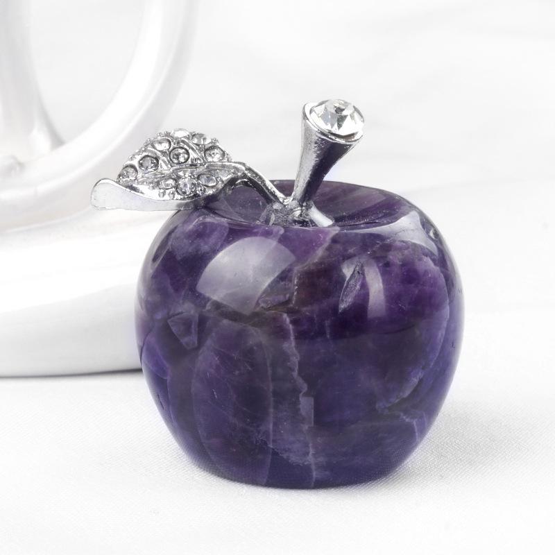 1742-30mm Big Apple Natural Crystal Stone Ornament for Christmas