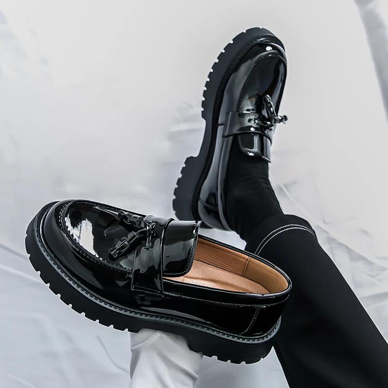 Men Loafers Shoes Fashion Slip on Casual Shoes Stitching Formal Business Shoes