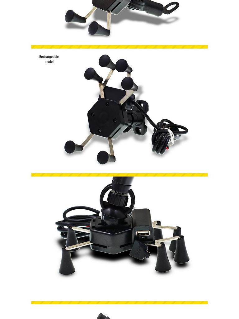 6-Claw Anti-Theft Phone Holder Mount for Motorcycle/Bicycle Handlebars