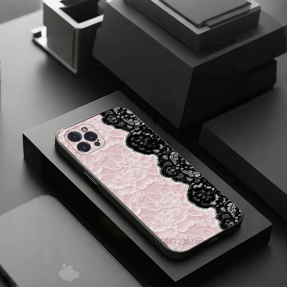 

Черный кружевной принт Новый Горячий Чехол Для Телефона Для iPhone 17 16 15 14 13 12 11 Pro Xs Max Mini Plus Противоскользящий Ударопрочный Жесткий iPhone13PRO